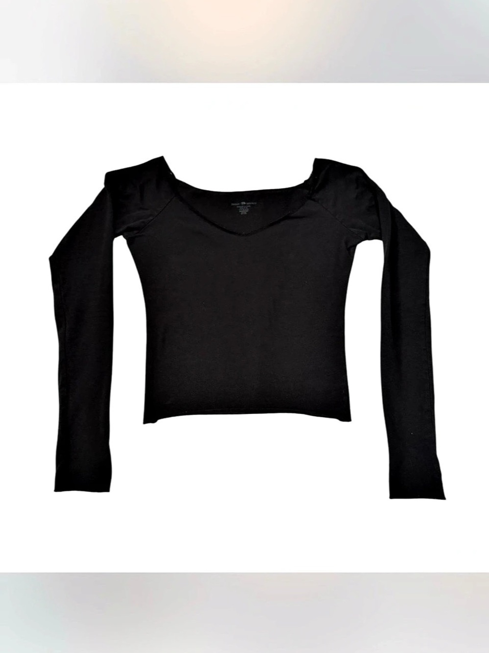Brandy Melville Bonnie Top Black Long Sleeve Crop Top
